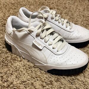 Puma Cali Classic White and Black Sneakers
